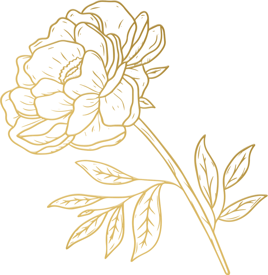 Metallic Monoline Gold Peony